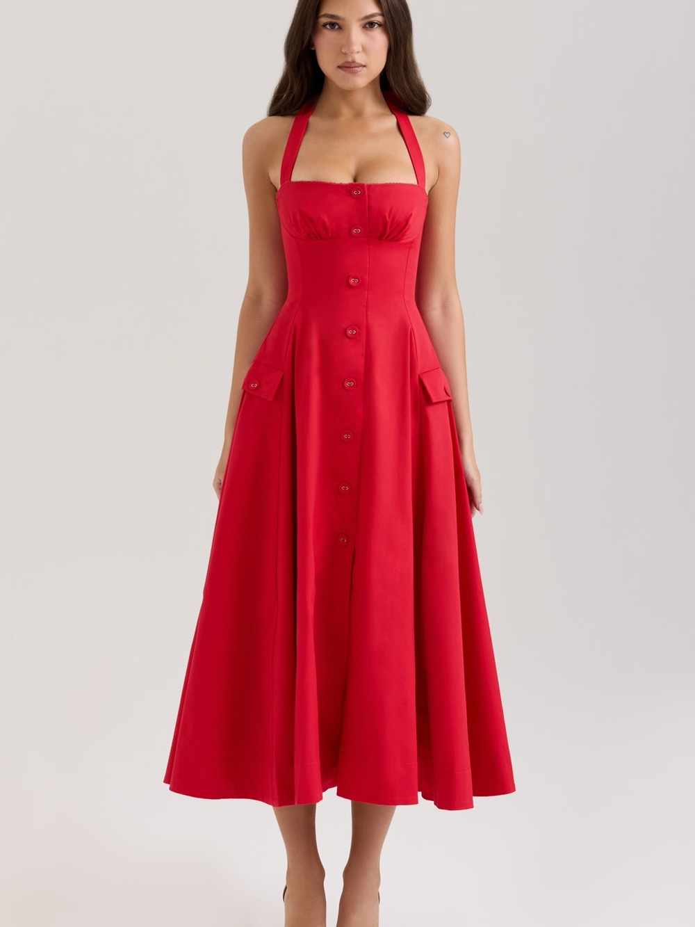 NEW House of CB Claudia Red Halter Dress